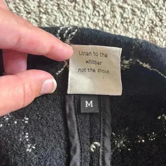 SpiritHouse 100% Wool Made in LA USA Black White Pattern Blazer Size Medium - Picture 9 of 12